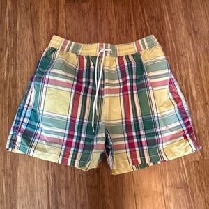 Polo Ralph Lauren yellow plaid swim shorts size large #preppy #summer